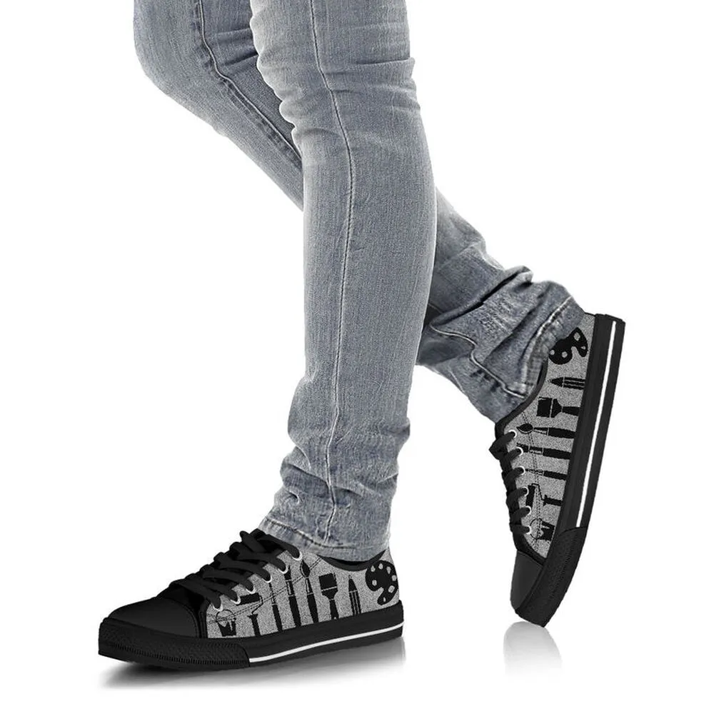 Art Teacher Shoes License Plate Shoes for Mens, Teacher Shoes, Low Top Sneakers