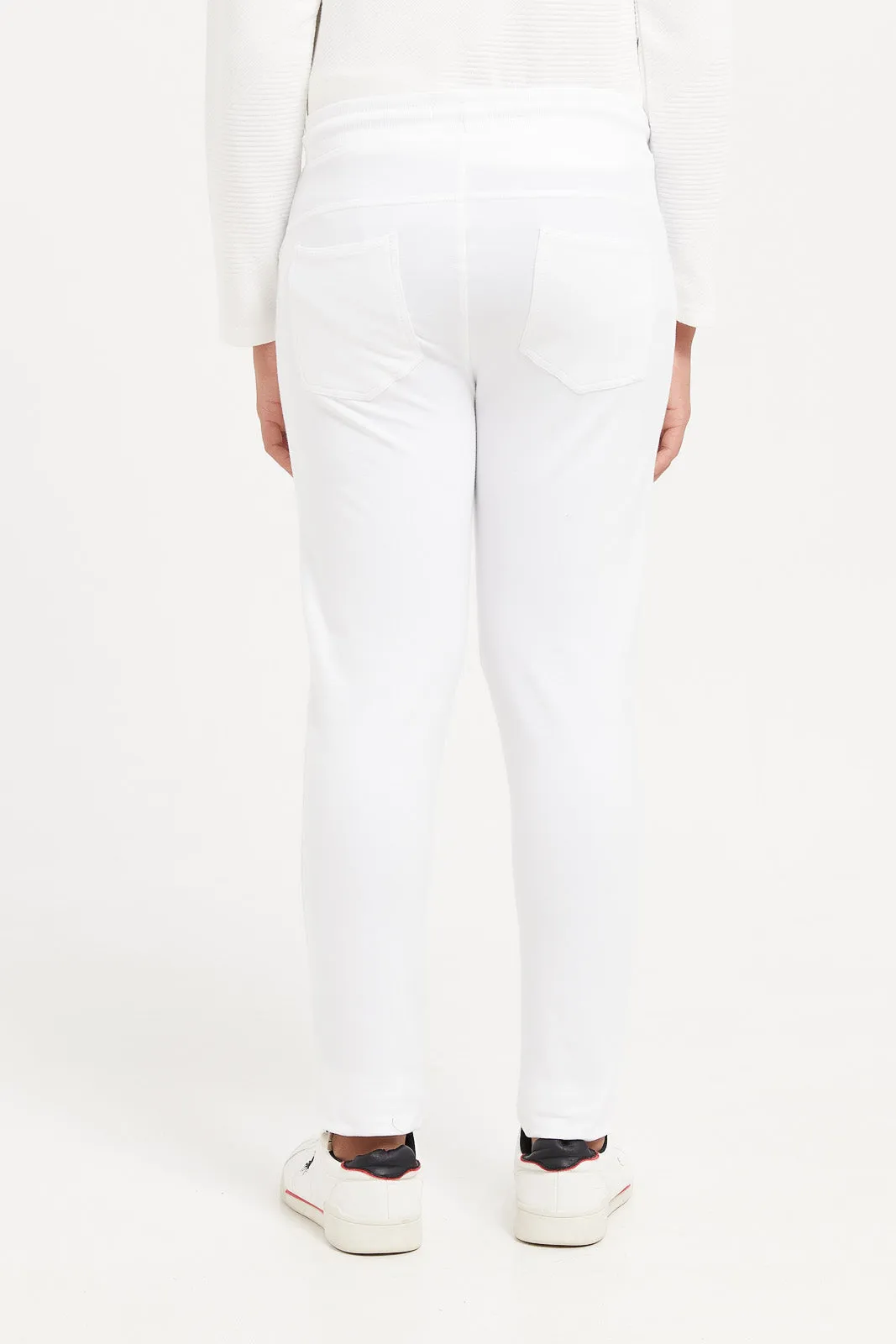Senior Boys White Active Pants