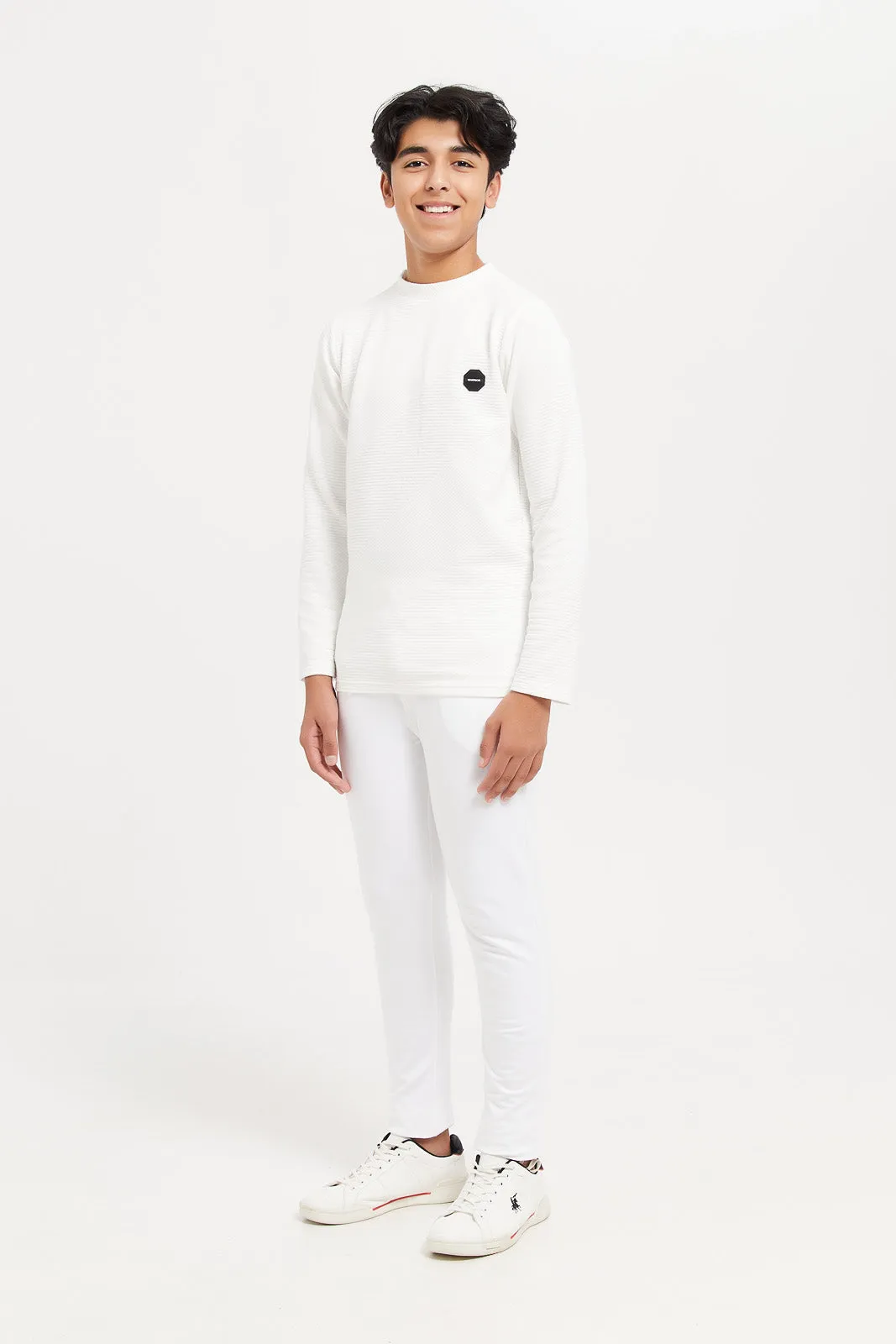 Senior Boys White Active Pants
