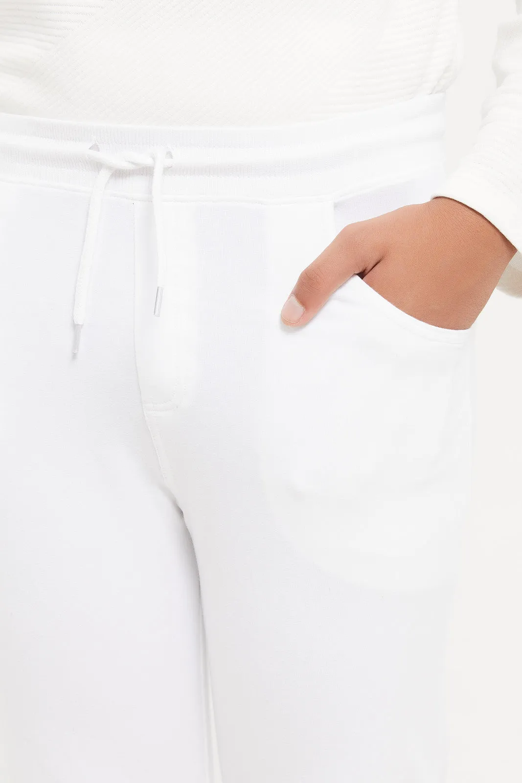 Senior Boys White Active Pants