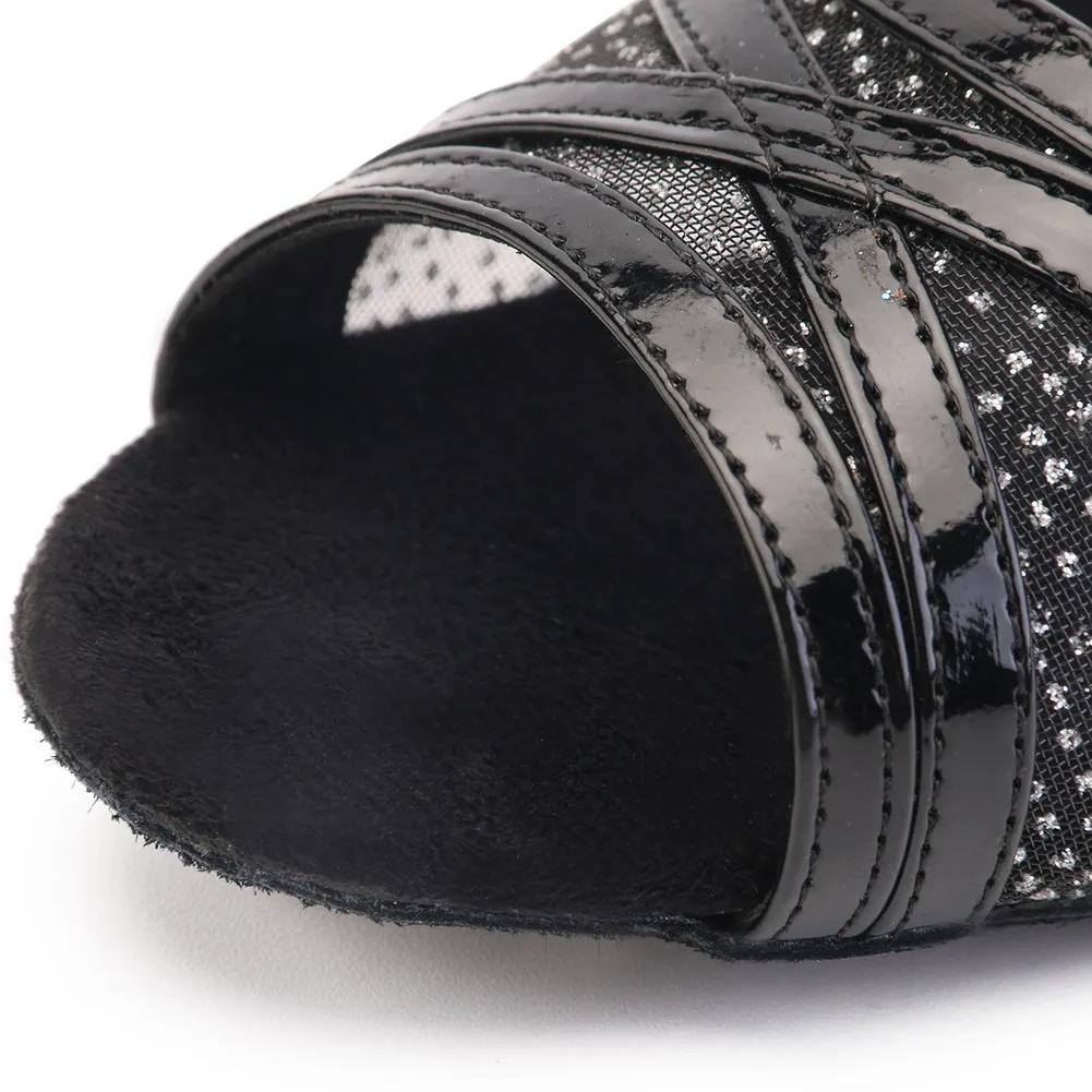 Women's Ballroom Dance Shoes For Chacha Latin Salsa Rumba Dancing Low Heel Black